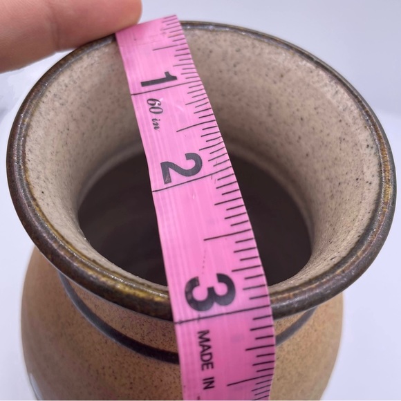 Mexican folk art tonala pottery vase, signed hand painted sandstone - Picture 5 of 13